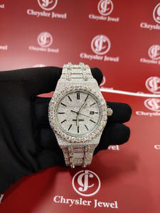 Dernière conception de bijoux fins pour hommes montre en diamant pour tenue décontractée VVS Moissanite Iced Out montre en acier inoxydable pour hommes - Product Image 2