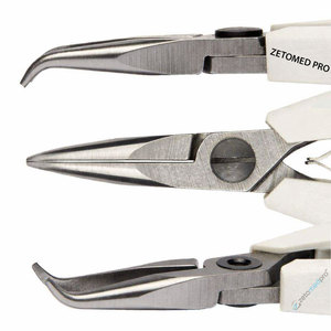 Offres d'entrepôt : Pince à bec courbé en acier inoxydable 130 mm, outil de précision pour la fabrication de bijoux, personnalisable ZETOMED PRO DIY - Product Image 2