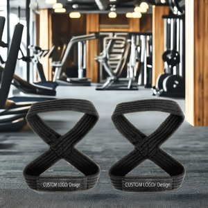 Sangles de levage réglables antidérapantes pour haltérophilie, design en forme de 8 pour soulevés de terre et musculation - Product Image 2