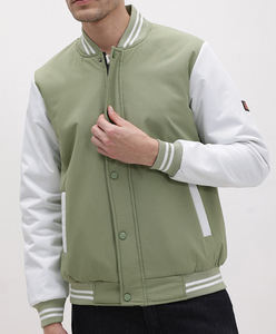 เสื้อแจ็คเก็ตเบสบอลเด็กแบบสั่งทำพิเศษ OEM สำหรับเด็กผู้ชายและเด็กผู้หญิง คอตั้ง กันลม ป้องกันแบคทีเรีย สีพื้นลำลอง - Product Image 1