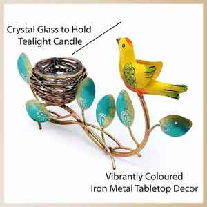 Decorative <b>Iron</b> Bird Nest Tealight Holder Handcrafted Cup for Diwali Artistic <b>Iron</b> Bird Nest Holder Decorative Accent Balcony - Product Image 2