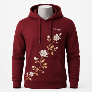 Trending Men's Embroidery <b>Hoodie</b> With <b>Soft</b> Fabric Comfortable Fit Durable Stitching And Stylish Design For Casual Daily Wear - Product Image 1