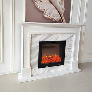 Marco de Chimenea de Mármol Blanco Hecho a Mano, Soporte de Pilar Decorativo Clásico Moderno, Independiente, Tamaño Personalizado, para Interiores - Product Image 2