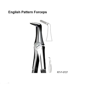 Forceps d'extraction dentaire ergonomiques à motif anglais, en acier inoxydable argenté, certifiés CE par Roboz Tech Pakistan - Product Image 6