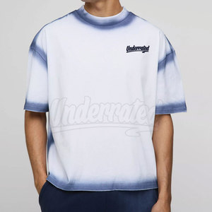 T-shirts amples décontractés pour hommes en coton tricoté 100% à manches courtes, coupe ample, style urbain, impression personnalisée, vente en gros - Product Image 4