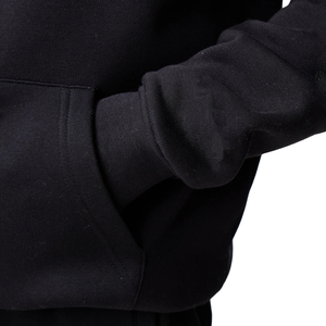 Men's Black Hooded <b>Tracksuit</b> Set Full Length Regular Fit Cotton Sweatshirt Pants Casual Autumn Wear Solid Color Side Pockets - Product Image 6