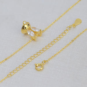 Collar de Mujer con Colgante de Conejo de Plata S925 Hecho a Mano con Cadena de Clavícula de 10-14 cm, Conjunto de Joyería DIY, Colección del Zodiaco 2020 - Product Image 3