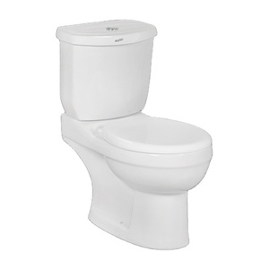 WC SANSO 5 en céramique blanche, deux pièces, élégant et durable, à poser au sol, avec chasse d'eau à double débit par siphon 3/6L, sortie en P/S - Product Image 1