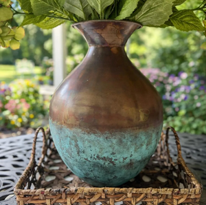 Wholesale Traditional Indian Metal <b>Vase</b> Decorative Antique Finish <b>Copper</b> Flower <b>Vase</b> Metal Crafts for Living Room Decoration - Product Image 6