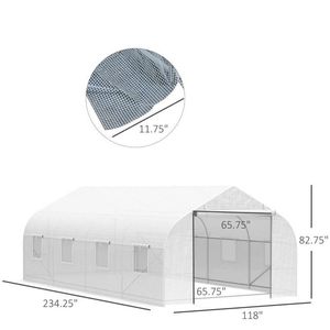 20 'X 10' X 7 'grande Tunnel Walk-In serra caldo giardino casa con porta avvolgisole - Product Image 3