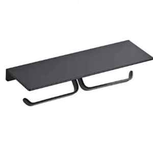 Minimalist Classic Wall Mounted Waterproof Towel Holder Stainless Steel Bath Rack <b>Black</b> Silver Gold Finish - Product Image 2