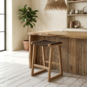 Nouvelle Chaise de Jardin Moderne Minimaliste en Bois Tressé Écologique, Mobilier d'Intérieur et d'Extérieur pour Patio, Banc d'Appoint de Jardin - Product Image 4