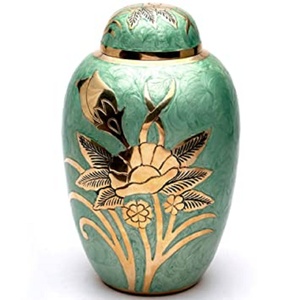 Urne funéraire en laiton sculptée avec trois oiseaux pour les cendres humaines, best-seller, urne adulte personnalisée pour les cendres funéraires - Product Image 3