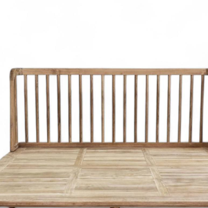 Teak Wood Platform <b>Bed</b> Slatted Headboard Wooden <b>Bed</b> <b>Frame</b> Minimalist Bedroom Furniture - Product Image 2