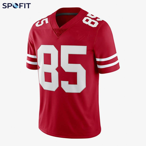 เสื้อฟุตบอลอเมริกันสีน้ำเงินสำหรับผู้ชาย SPOFIT หมายเลข 9 คอวี แขนสั้น ผลิตจากโพลีเอสเตอร์ ระบายเหงื่อได้ดี - Product Image 1
