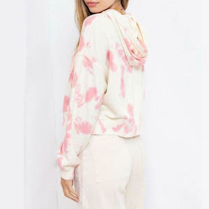 Latest Design Custom Logo Oversized Tie Dye <b>Crop</b> <b>Top</b> Pullover Sweatshirt Cropped Hoody Women Tie Dye <b>Crop</b> <b>Top</b> Hoodies - Product Image 2