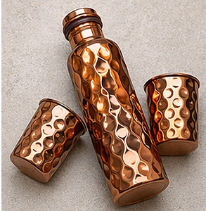 Stylish <b>Copper</b> <b>Drinking</b> <b>Bottle</b> With Premium Quality Construction For Daily Water Storage Home Office Gym Travel School - Product Image 6