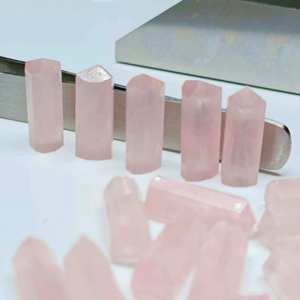 Cuentas de Cuarzo Rosa Facetadas, Piedras Preciosas Naturales de Color Rosa en Forma de Lápiz, Cuentas Sueltas para la Fabricación de Joyas, Proveedor Mayorista, Venta al por Mayor - Product Image 5