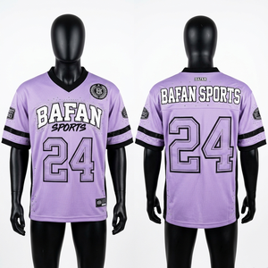 Maillot de football en polyester premium 220 GSM, marron crème, col en V côtelé, logo brodé - Product Image 6