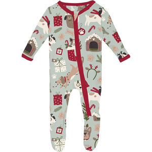 Pijama de una pieza con cremallera frontal para bebé, manga larga, de forro polar suave y cálido, con tobillos elásticos que mantienen los pies cubiertos - Product Image 4