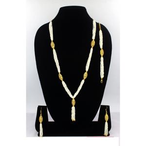 Ensemble de bijoux de mariée indiens ensemble de perles au prix le plus bas ensemble de bijoux dubai collier de créateur avec bracelet de boucles d'oreilles - Product Image 5