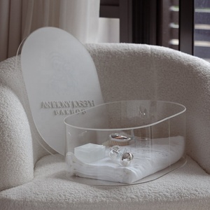 OEM tùy chỉnh rỗng hình bầu dục Frosted Saint <span class=keywords><strong>Acrylic</strong></span> Hộp với <span class=keywords><strong>Acrylic</strong></span> Tên - Product Image 3