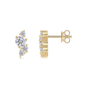 VVS1 Lab Grown Diamond Round Brilliant Cut Luxury 925 Sterling Silver Silver Plated <b>Stud</b> <b>Earrings</b> <b>Fine</b> Jewelry for Women - Product Image 1
