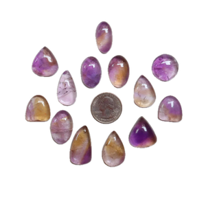 Ametrine naturelle cabochon, pierre précieuse en vrac pour la fabrication de bijoux, pendentif, bague, bracelet, cadeau - Product Image 1