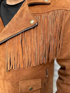 Top Quality Western <b>Suede</b> Fringe <b>Jacket</b> for Men Handmade Leather Coat with Tassels Bulk Wholesale & Custom Manufacturing - Product Image 4