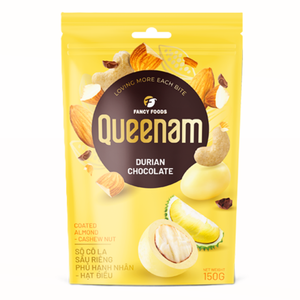 Dragées exotiques vietnamiennes au chocolat, bonbons HALAL OEM/ODM, amandes et noix de cajou enrobées de chocolat saveur durian, 150g, en vrac, livraison mondiale - Product Image 1
