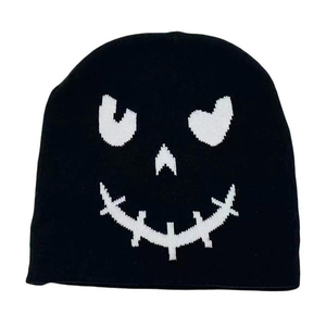 Bonnet Halloween mignon avec visage brodé de citrouille, unisexe adulte, 56-58CM, pour les fêtes - Product Image 4