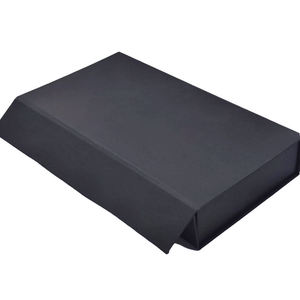 Luxury Foldable <b>Black</b> Shoe <b>Box</b> with Magnetic Flap Closure Packaging - Product Image 1
