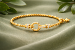 Twisted Dainty Cuff <b>Bracelet</b> With Star Charm 18k Gold Plated Sterling <b>Silver</b> Handmade Jewelry - Product Image 5