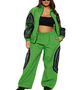 Casual Wear <b>Women</b> <b>Windbreaker</b> 2 Piece Set Top Trend Anti Wrinkle Hot Selling Cheap Price <b>Windbreaker</b> Tracksuit with Custom made - Product Image 1