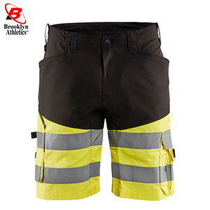 Pantalones Cortos de Trabajo de Alta Visibilidad para Hombre, Color Naranja, Secado Rápido, Impermeables, con Cinta Reflectante y Logotipo Personalizado - Product Image 4
