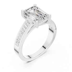 Anillo de Compromiso Clásico Minimalista de Oro Blanco de 14K con Diamante Cultivado en Laboratorio, Anillo de Precisión Roseline, Anillo de Unión Fiora con Esmeralda, Anillo de Esmeralda - Product Image 2