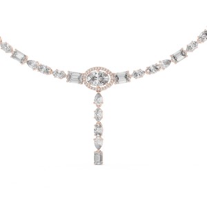 Collar Lariat con Diamantes Cultivados en Laboratorio, 14.27 CT, Forma Mixta, Diseño en Y, Riviera, Oro Sólido de 18K, 14K, 10K, Plata 925, para Mujer - Product Image 5