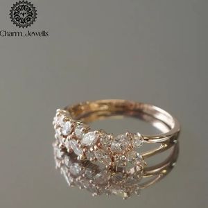 Bague de fiançailles en argent plaqué or rose pour femme Charm_Jewells, sertie de moissanite taille coussin, monture à griffes, certifiée IGI, romantique - Product Image 4