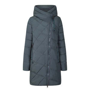 Abrigo de Invierno para Mujer, Estilo Diseñador, Chaqueta Larga Acolchada, Elegante, con Capucha, Impermeable, con Cierre, Directo de Fábrica - Product Image 1