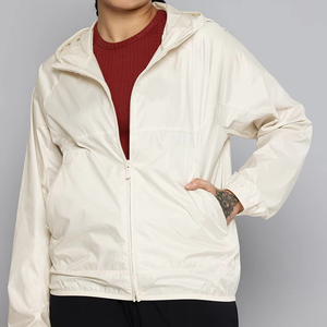 OEM Custom Womens Hooded <b>Waterproof</b> Windbreaker <b>Jacket</b> Sweat-Enhancing Lightweight Eco-Friendly Nylon Fabric Gym Workout - Product Image 1