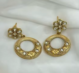 Traditional <b>Gold</b>-Plated Rajwadi <b>Set</b> for Women Classic Moissanite Necklace Earrings Designer Wedding Engagement Party <b>Jewelry</b> - Product Image 2