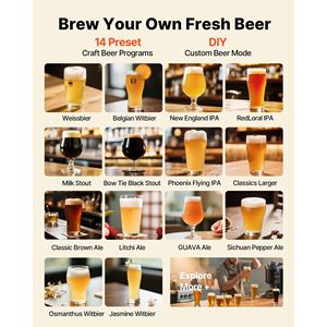 Máquina para Hacer Cerveza Eléctrica de 1500W, 3.43 Galones, Todo en Uno, Dispositivo Automático para Macerar y Hervir, para Kits de Elaboración Casera de Cerveza - Product Image 4
