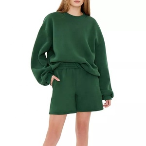 Luxury <b>Ladies</b> Crew Neck Sweatshirt Warm Cotton Fleece Blend Casual Winter Pullover Oversized Chic Street <b>Top</b> Bulk Supply - Product Image 1