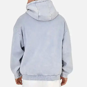 Sudadera con Capucha Extra Grande para Hombre, Color Sólido, Algodón French Terry, Estilo Casual para Otoño, Diseño con Bolsillos, Corte Regular, Estilo Tejido - Product Image 2
