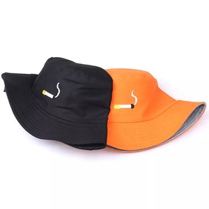 Chapeau Bob Unisexe Imperméable à Blocs de Couleurs, Réglable, avec Broderie Motif Cigarette, pour Printemps-Été, Tenue Décontractée, Taille Adulte 56-58CM - Product Image 1