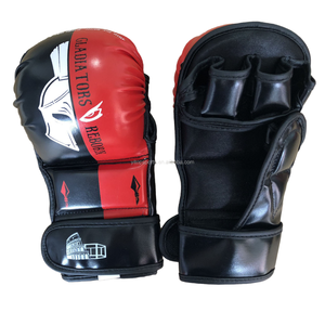 มวยไทยกระสอบทราย UFC MMA 8ออนซ์หนังวัวแท้ถุงมือครึ่งนิ้วถุงมือใส่เล่นกีฬาพิมพ์ลาย - Product Image 2