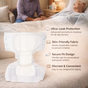 Pannoloni per Incontinenza Adulti Usa e Getta Ultra Spessi Super Assorbenti Unisex per Anziani OEM ODM Etichetta Privata Produzione all'Ingrosso - Product Image 5