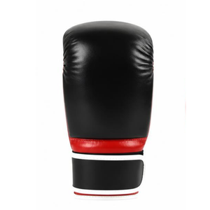 Gants de boxe pour l'entraînement et le sparring, en cuir PU rouge et noir, avec paume ventilée et fermeture Velcro à boucle et crochet pour le poignet - Product Image 2