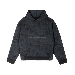 Sweats à capuche et sweat-shirt personnalisés surdimensionnés avec logo de créateur en vrac plus vintage unisexe noir vierge - Product Image 4