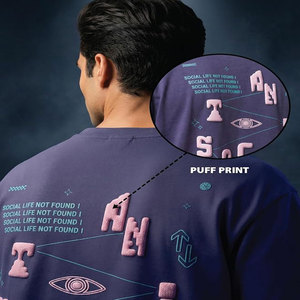 T-shirt homme coupe droite à motif uni, manches courtes, style streetwear, col rond/en V, tricoté 100% coton, anti-boulochage - Product Image 3